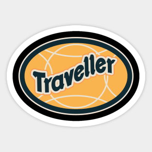 Retro Traveder Badge - Vintage backpacker Sticker - Classic Travel Illustration Sticker